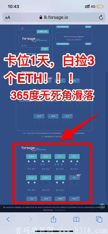 以太坊又来了，国际大盘FORSAGE，智能合约。