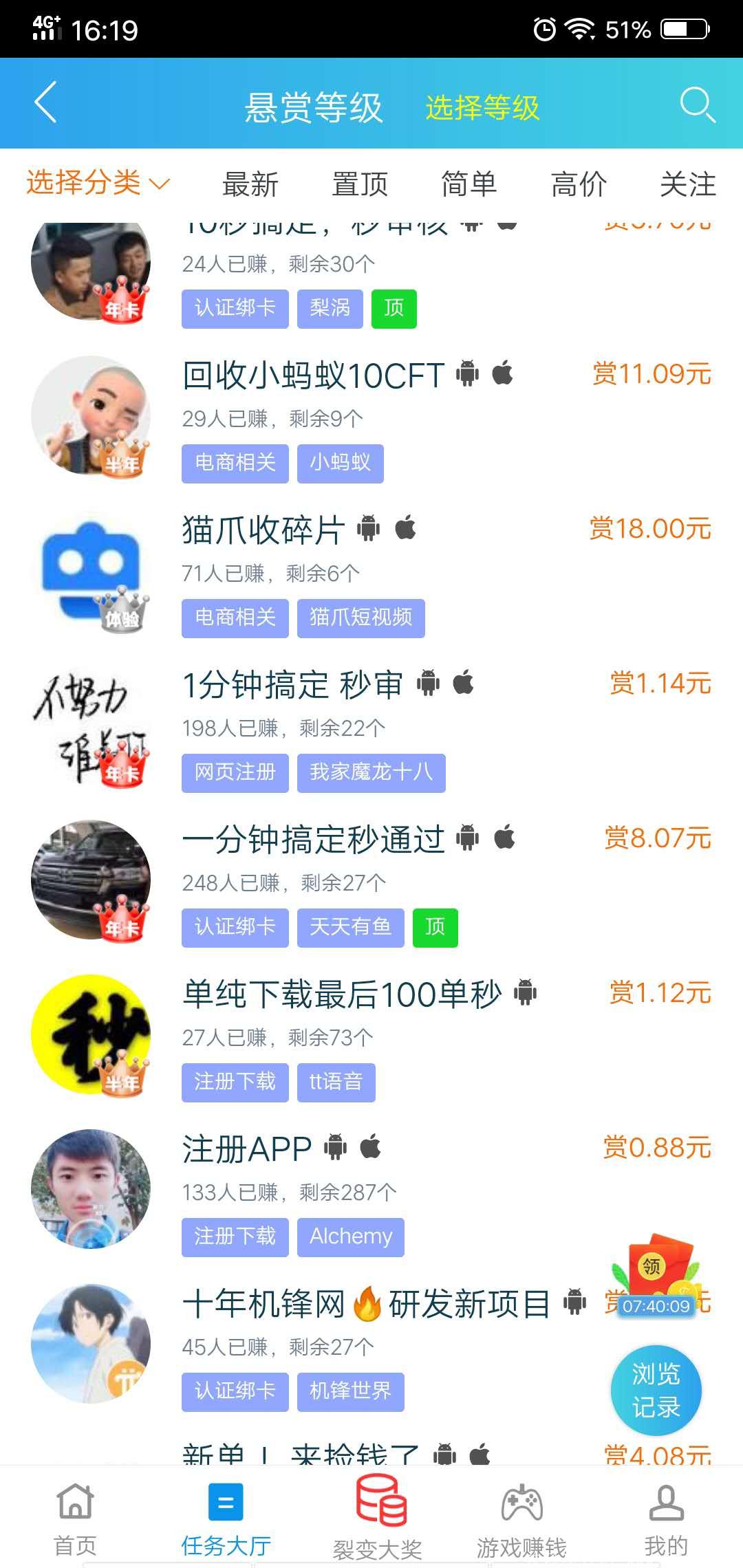 挑战赢取8888元+6416元，有能力的来  趣闲赚（专业悬赏放单平台）老项目