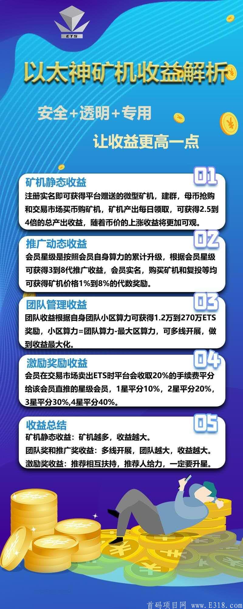ETS以太神(给一台400币矿机)零撸!无认证费 ETS以太神(给一台400币矿机)零撸!无认证费