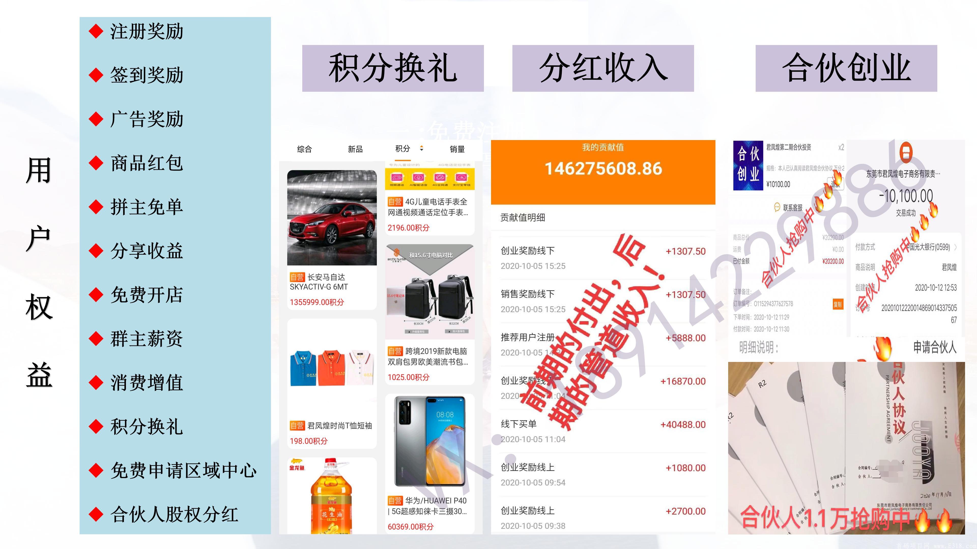 君凤煌APP：共享电商经济，每个人都可以拿股权分红！