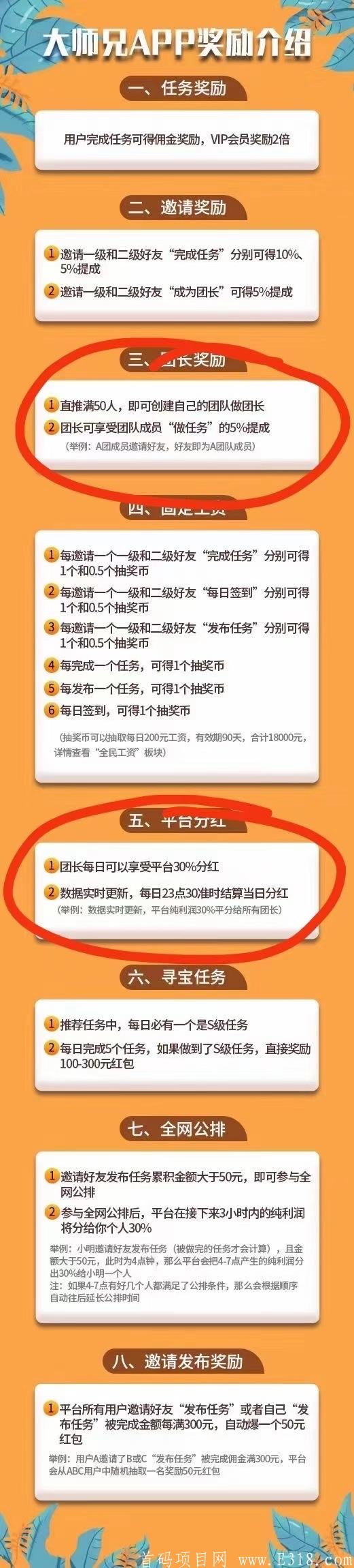 首码，静态一天100+  动态推广50人成为团长享受分红