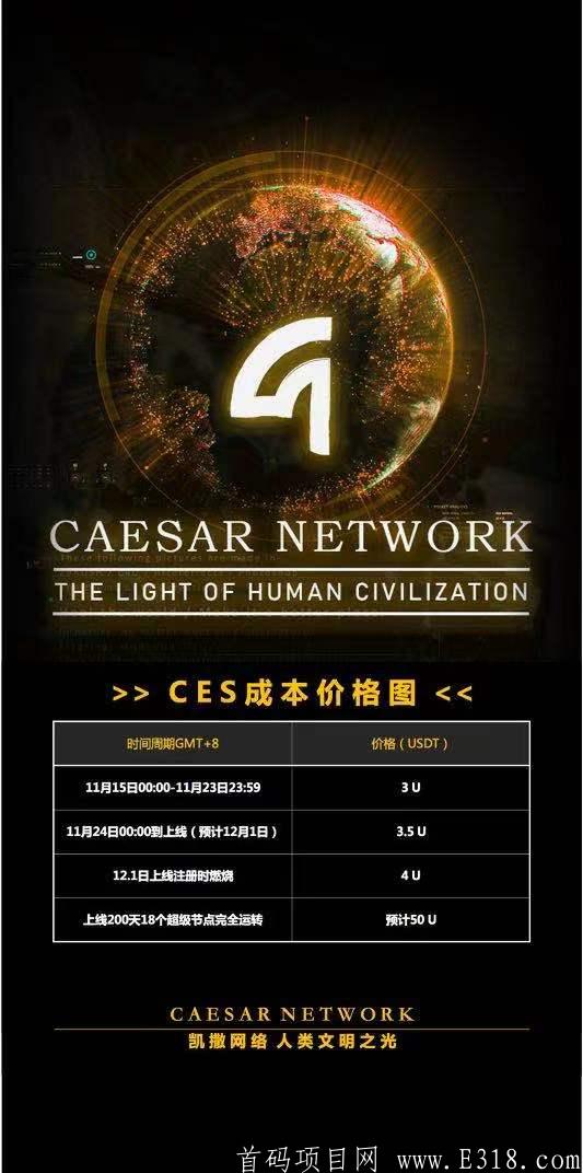 首码零撸凯撒网络国际双币双挖公链