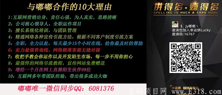 幸运拼2021最强拼团赚钱项目！静态收益爆表哦