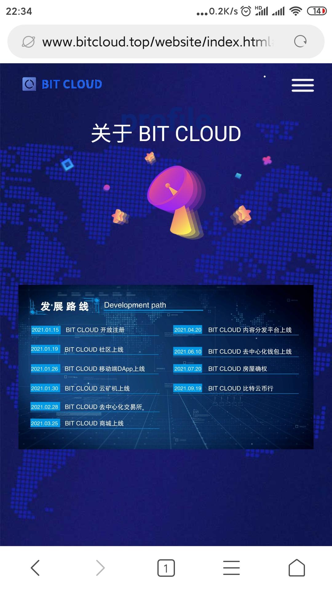 bitcloud  注册即挖(暂无需实名)平台币