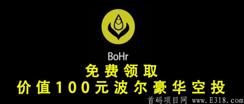 大毛！BoHr价值100元波尔豪华空投！注册A网领取波尔空投！