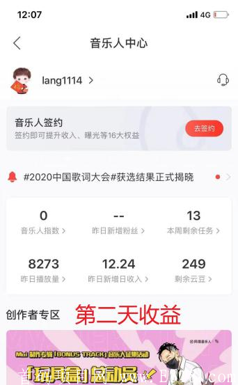 网易旗下的这个赚钱项目，发歌曲可获得收益分成，可月赚10000+元 白嫖狗勿扰