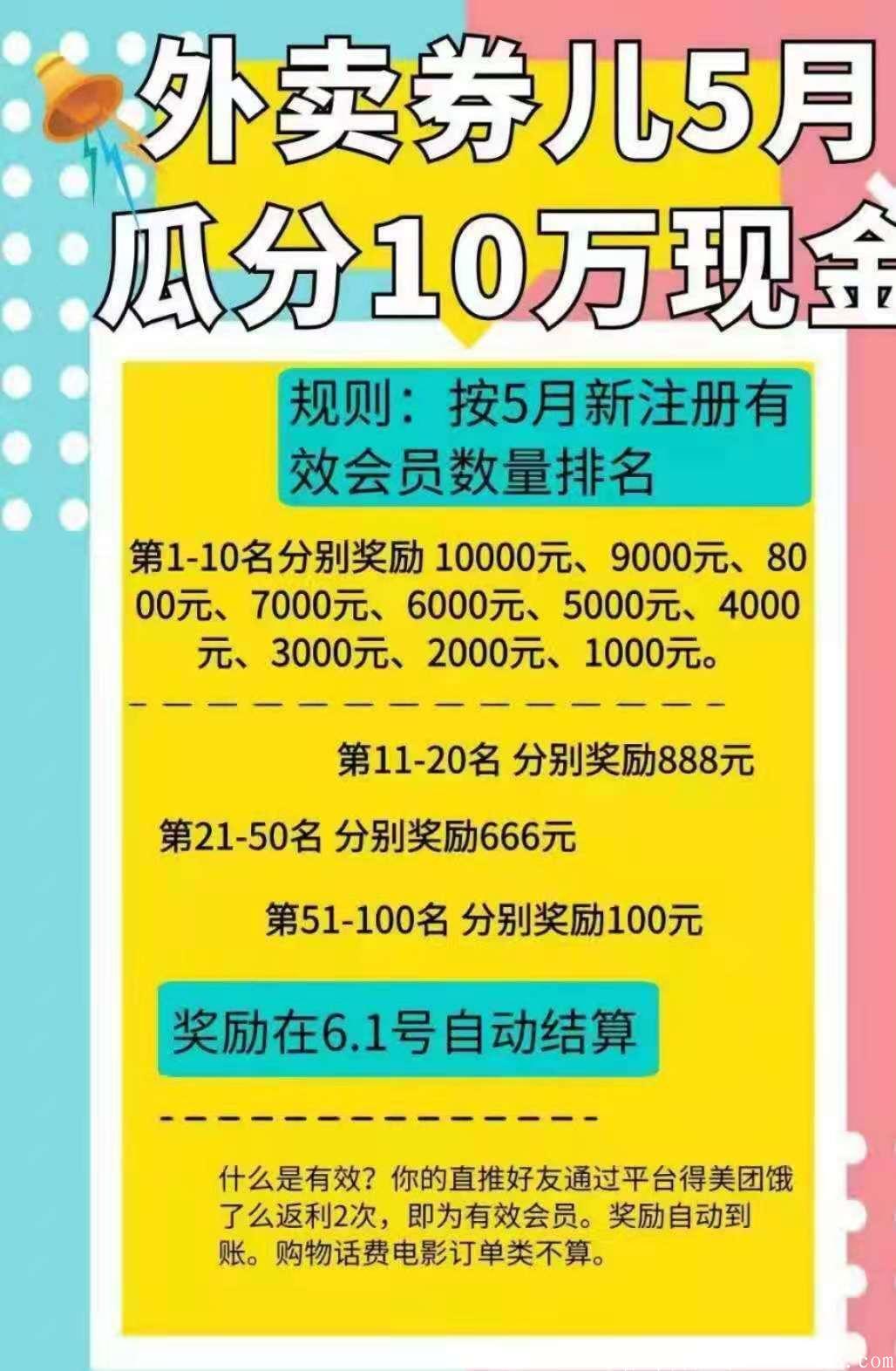 5月份10万拉新奖励，额外还有有效用户奖励，马上上线赚钱游戏–养牛赚钱（外卖券儿）