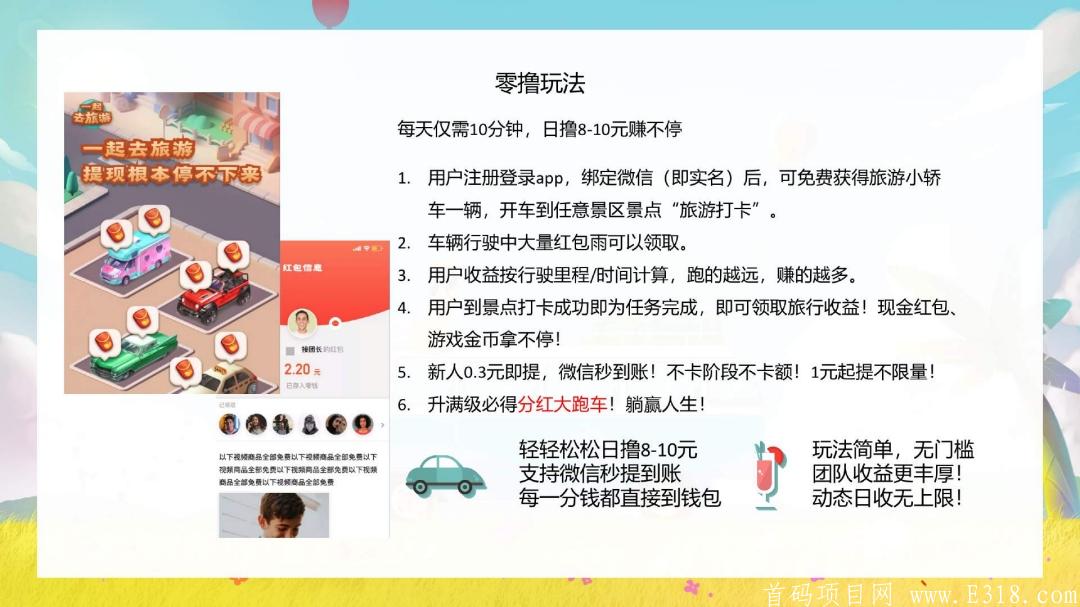 一起来旅游，零撸养成项目预热，实体公司项目，收益板块多