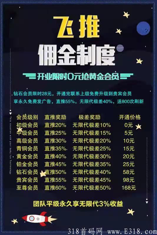 广告平台预热中，注册送黄金会员，名额有限，团队裂变快