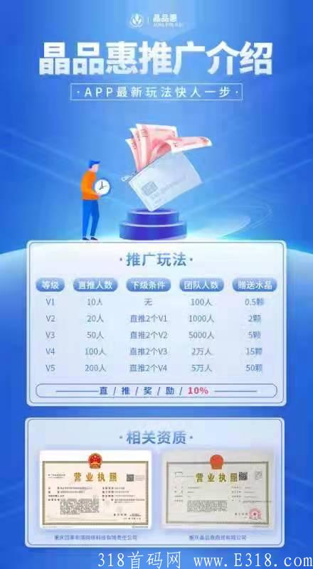 首发晶品慧（首码）无限代扶植2报销实名认证费