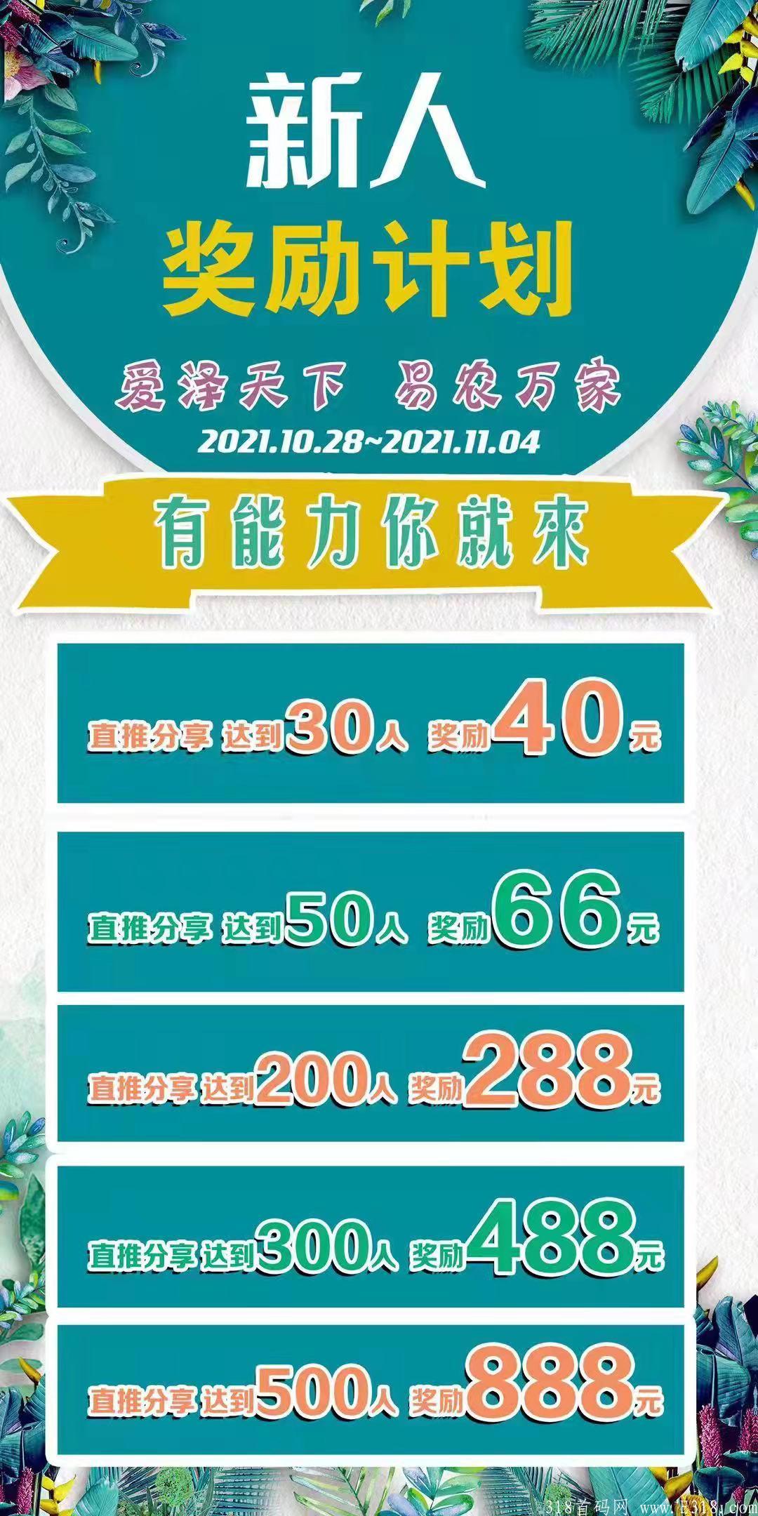 易农甄选首码公司全网扶持，助农卷轴模式。吃喝住行一卷搞定