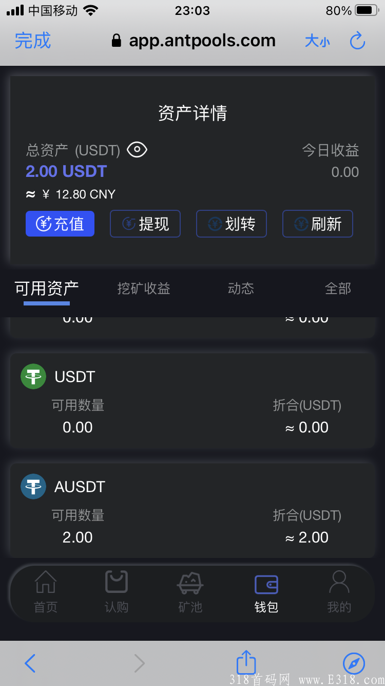 Antpools-暗池链国际项目每天签到送2u