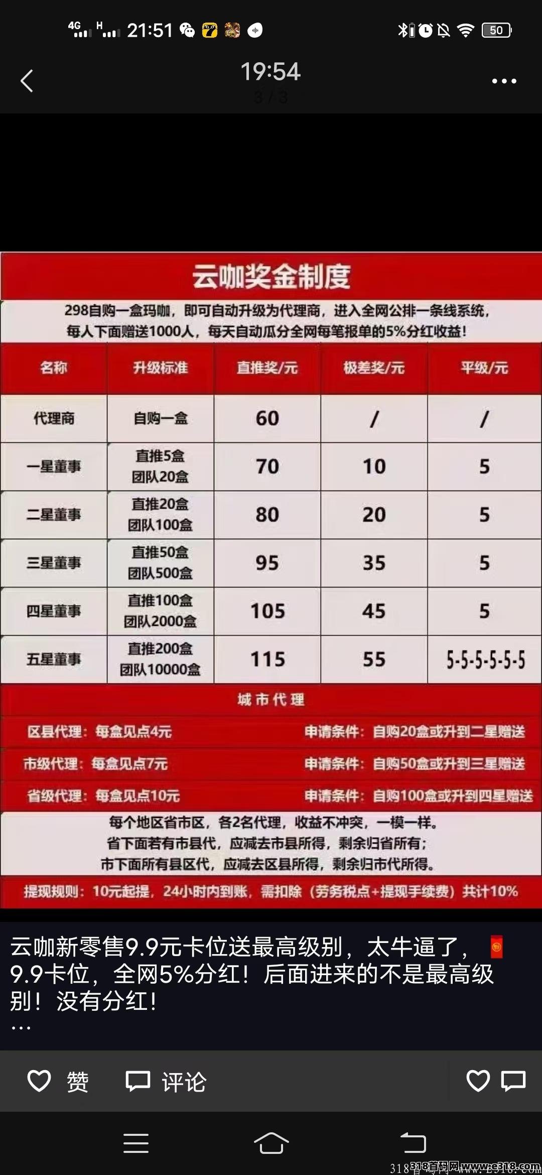 【云咖新零售】现在内排期，送的最高级别，每日分红！