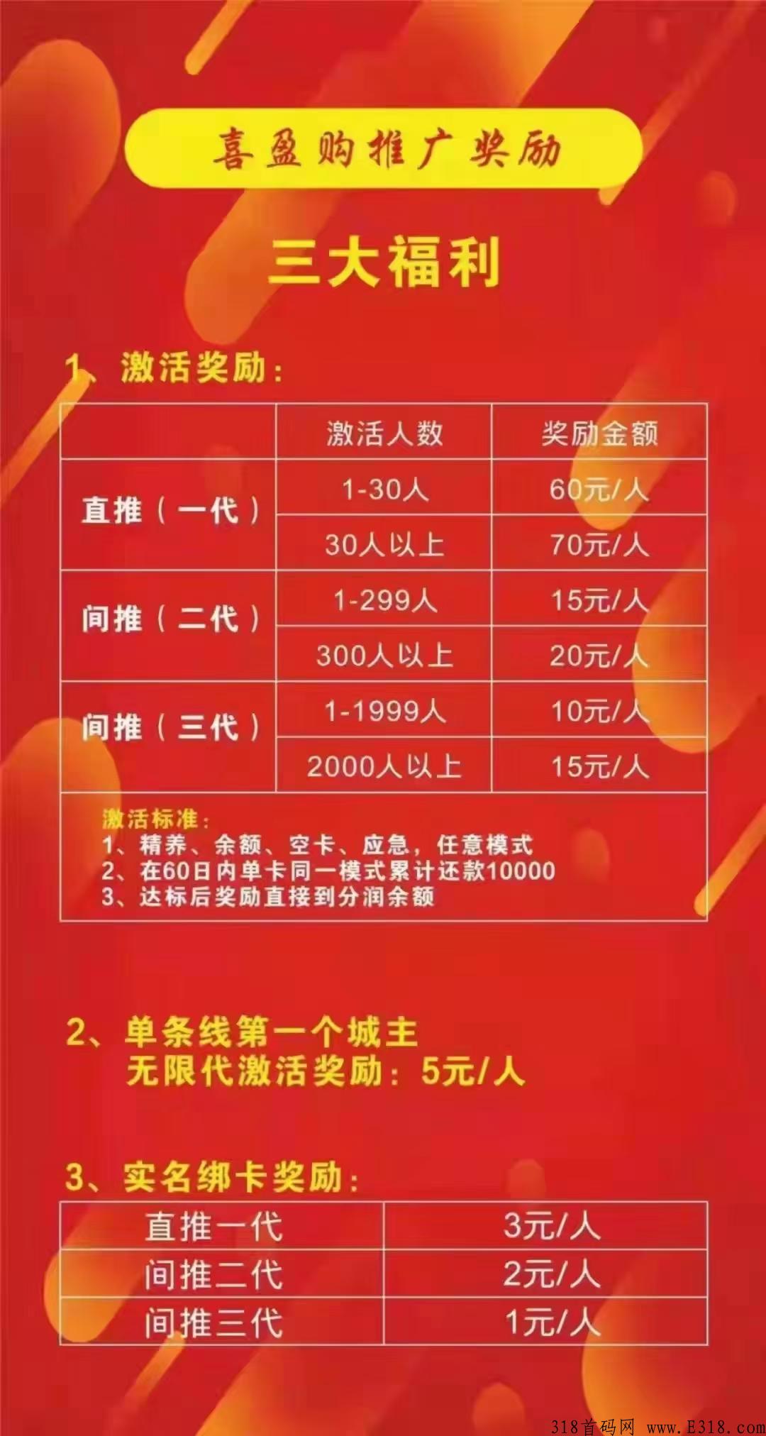 首码，喜盈，扶持最高待遇等级