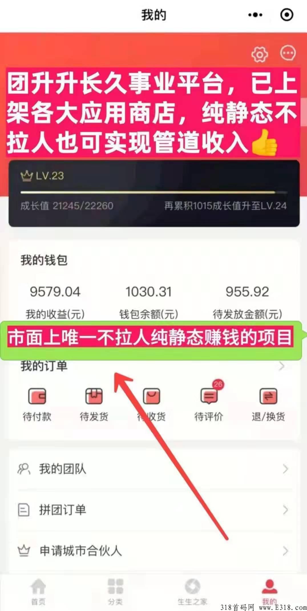 团生生免费送团队坐等收益，0投资，高回报，纯静态赚钱