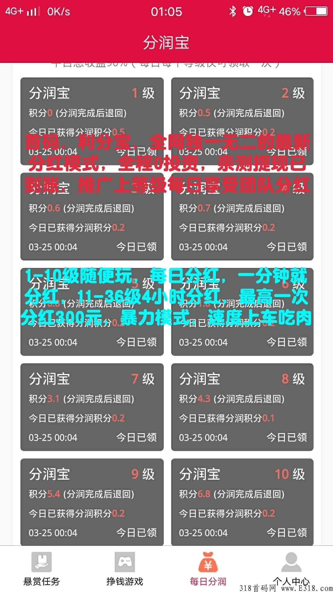 首码，利分宝，全网独一无二的最新分红项目，全程零投资