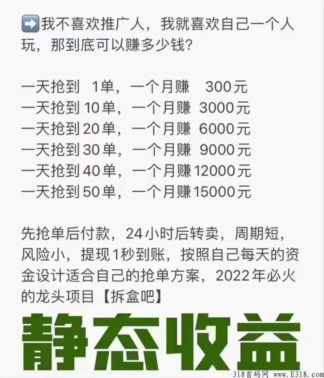 拆盒吧app，首码刚出，无限代扶持，玩法简单易懂，只要抓住一次机会就会翻身