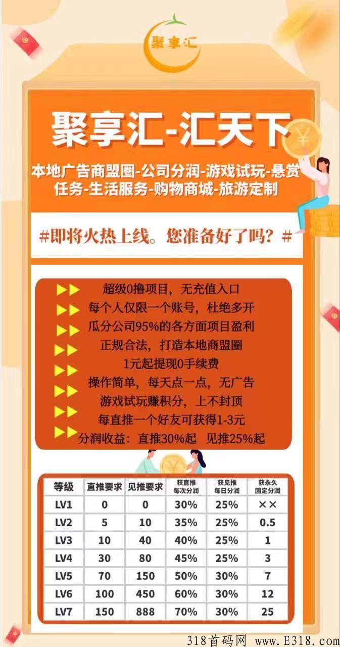 聚享汇，即将上线，结合利分宝商业模式，第一批吃肉。