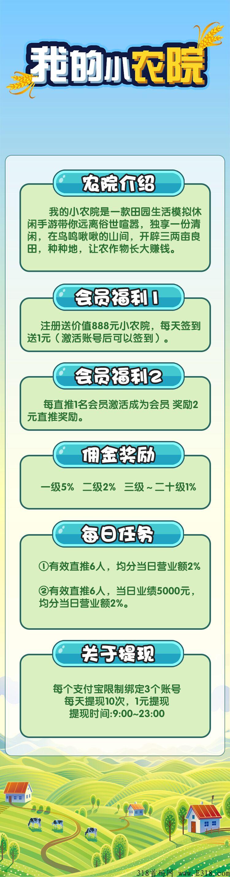 我的小农院，4.22首码，上线送奖励，农作物长大赚钱_首码项目网