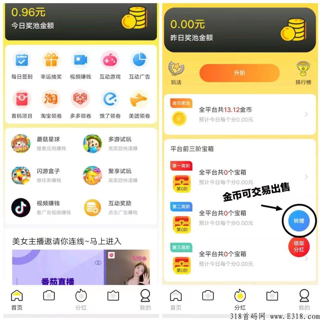 米玩，首码天花板，分奖励+升阶玩法，玩游戏/做任务/看广告/刷视频/，速度上车