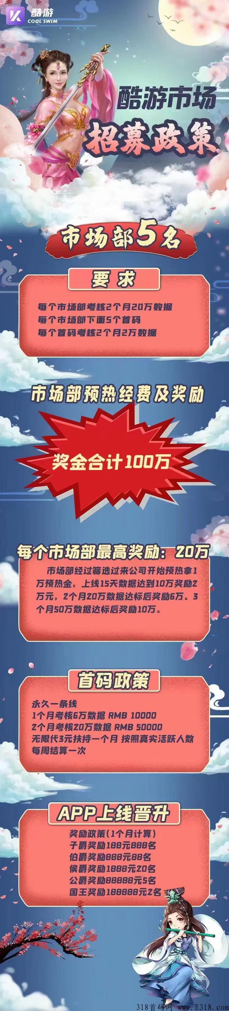 新卷轴项目【酷游生态】百万重金全网招募市场部首码