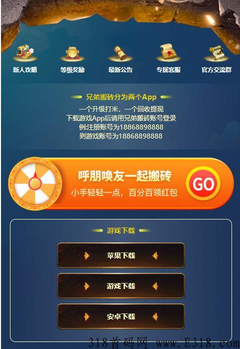 兄弟搬砖首码预热，项目天花板