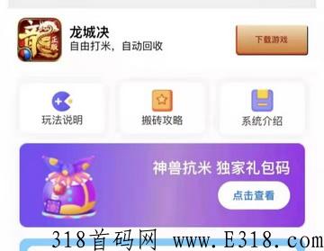 龙城决搬砖版刚出，打出游戏装备在线一键回收