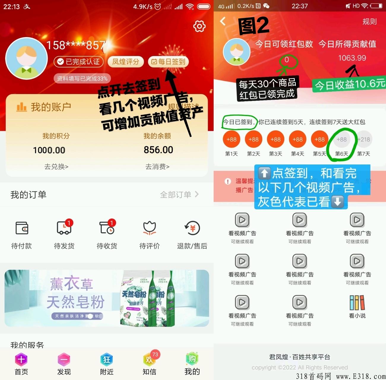 君凤煌天天自动分奖励啦，不要白不要