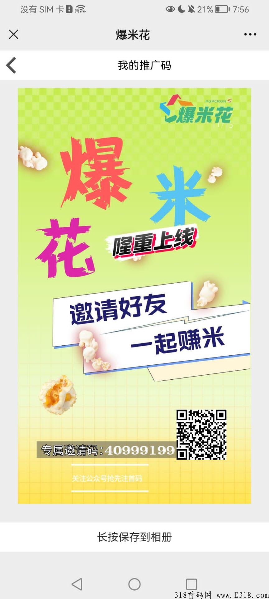首码爆米花，分奖励项目，欢迎大队长对接！