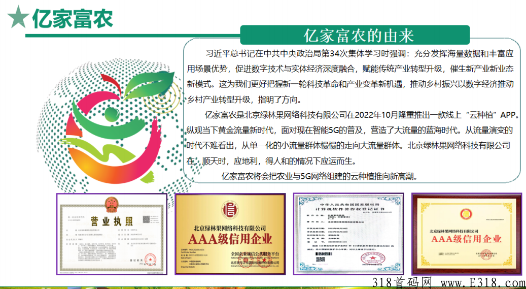 最新首码亿家富农卷轴项目，价高，支持燃烧果机制！总量有限！