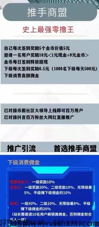 推手商盟，全网对接团队长，自动滑落，注册即随机赠送直推