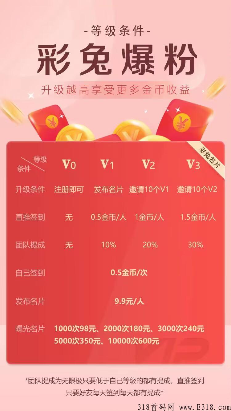 彩兔，缺人脉的来，想赚米的来