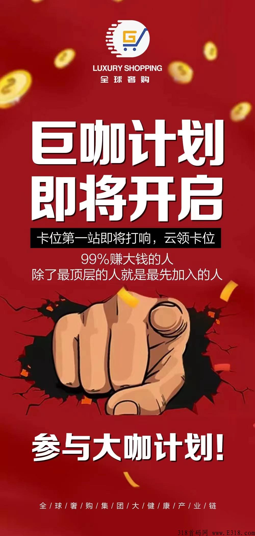 全球奢购，神级大项目，不伤人脉，扶持满贯，飞机高铁，纳斯达克，明星网红联合打造公域流量