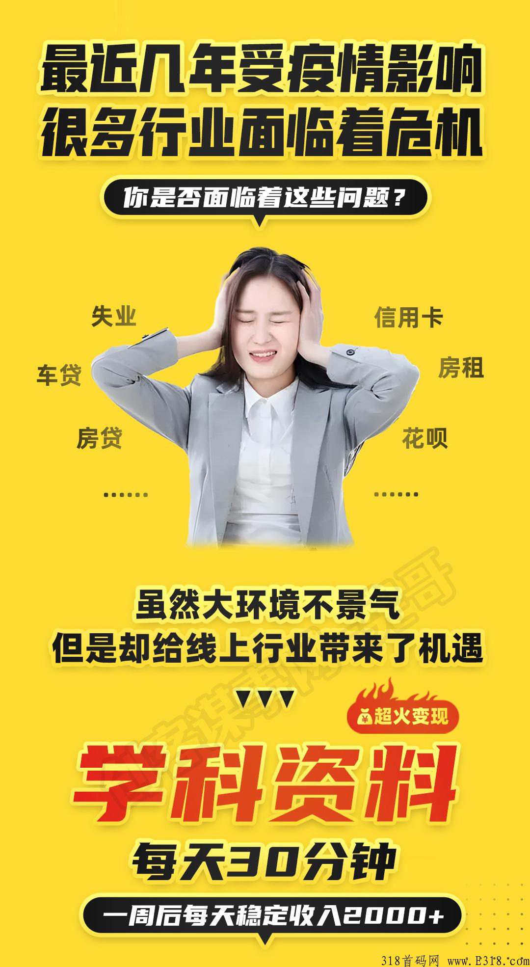 抖y小红书虚拟资料学科项目，长期稳定，1对1全程陪跑，2023首码项目推荐项目