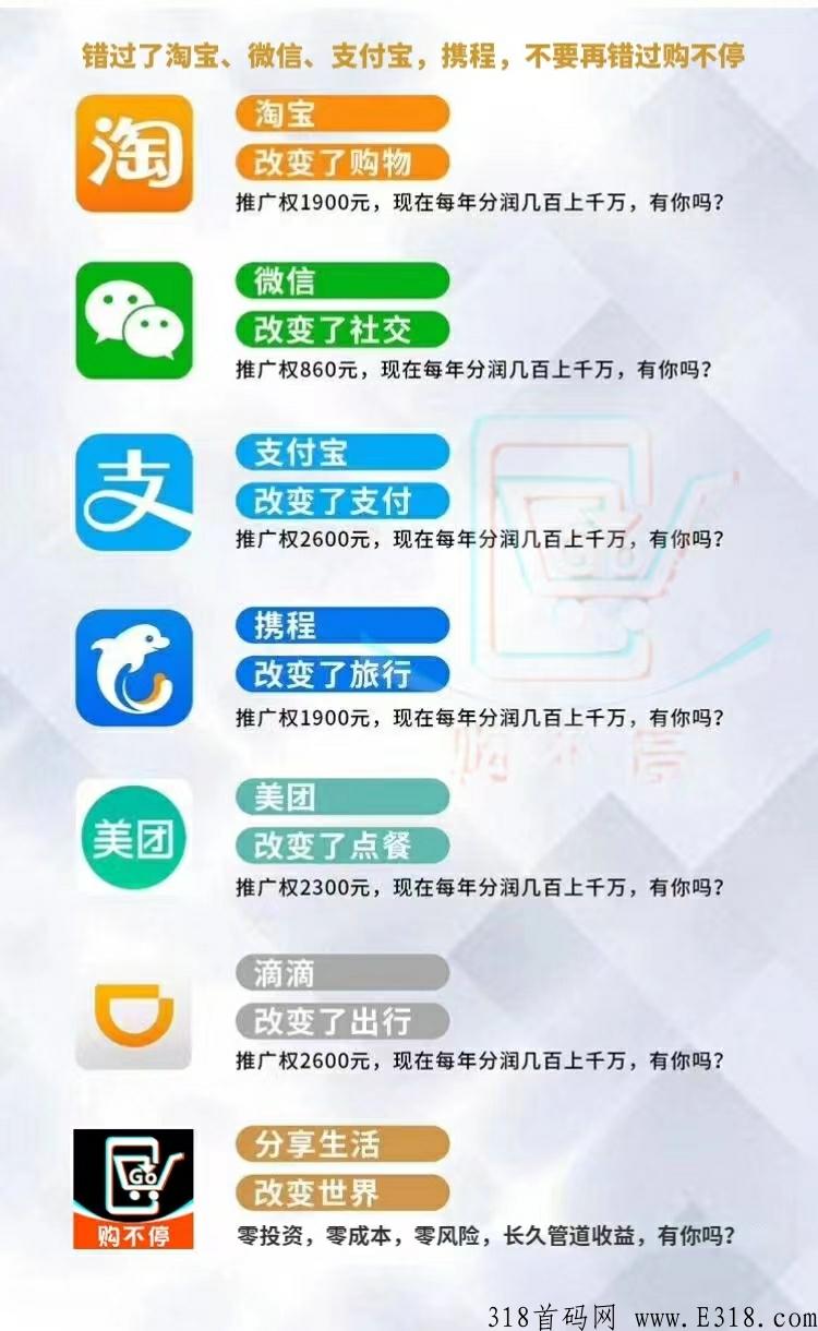 购不停最全平台，首码刚上线，实力公司打造！