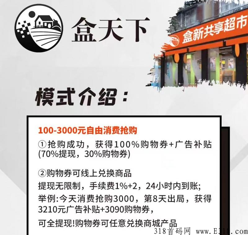 盒天下泰山众筹机制玩法，裂变卖货倍增复利营销模式首码