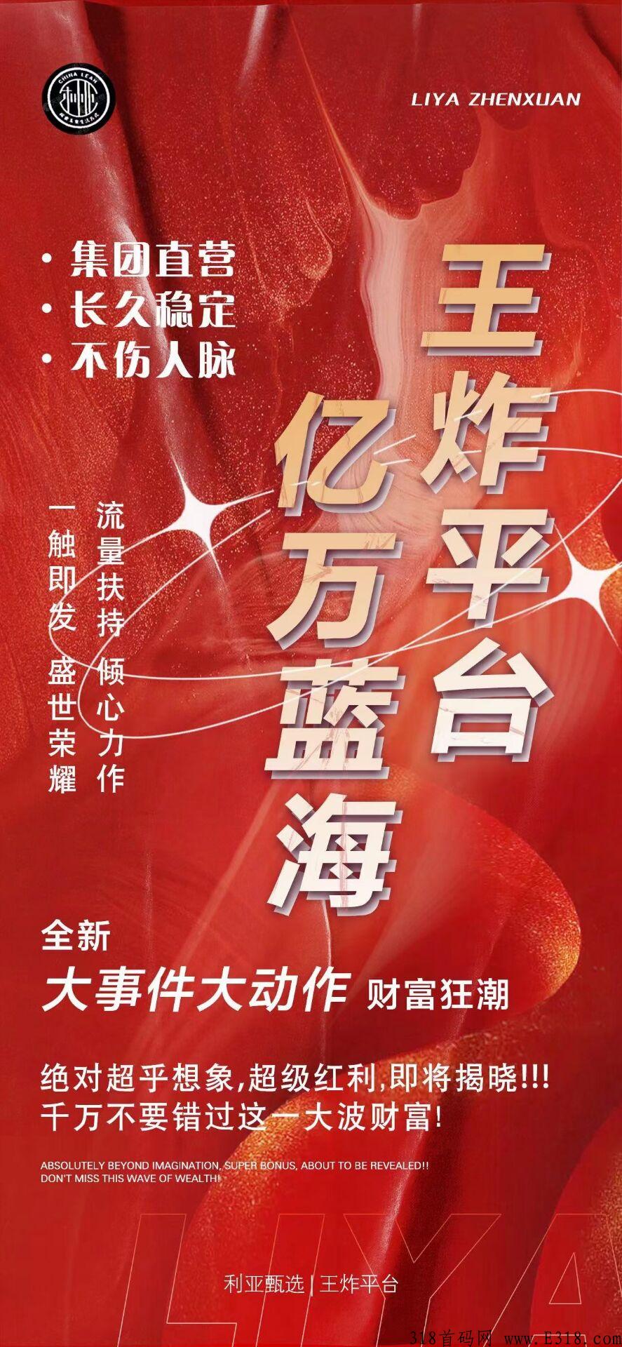 利亚甄选，全新模式首码对接，集团直营打造，团队福利高，支持考察,2023年王炸项目