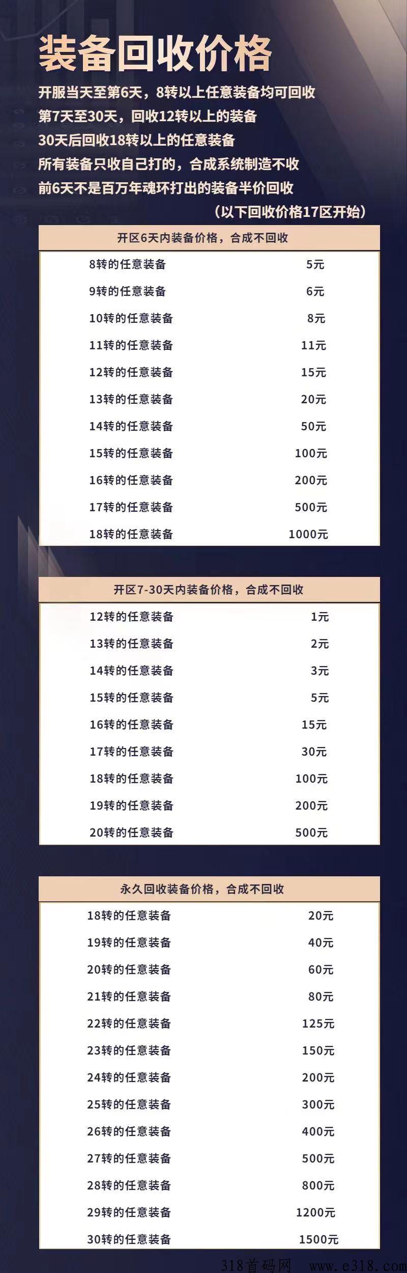 打金传奇，官方永久回收