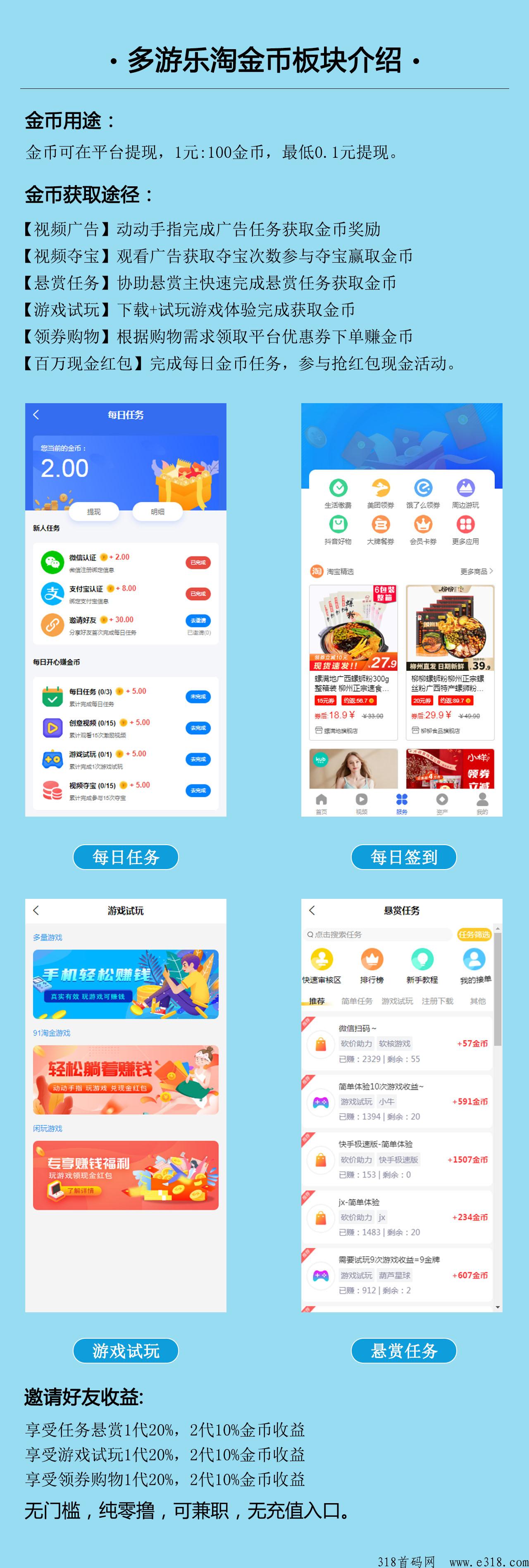 多游乐淘首码发布！纯撸+卷轴，注册绑定支付宝即送10积分包！已上架应用宝，华为等应用商店！