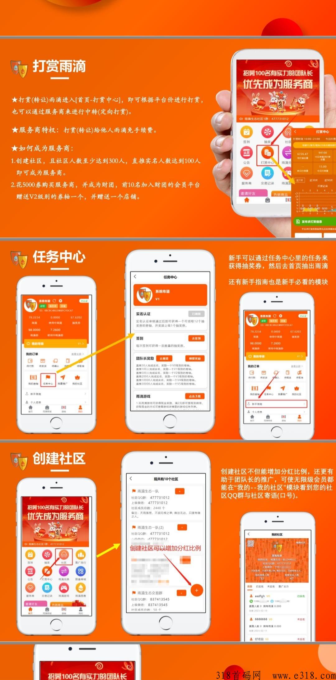 首码雨滴生态，签到卷轴+分h抽奖模式