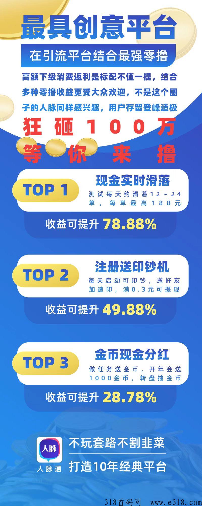 人脉通，最新超强项目，团队限时对接中