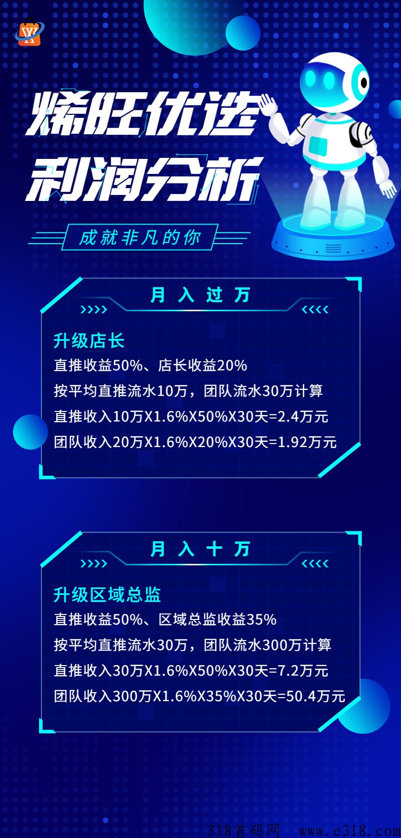 烯旺优选，大型实体竞拍项目，正波比长久稳定，全国待遇最高 ，首码总对接