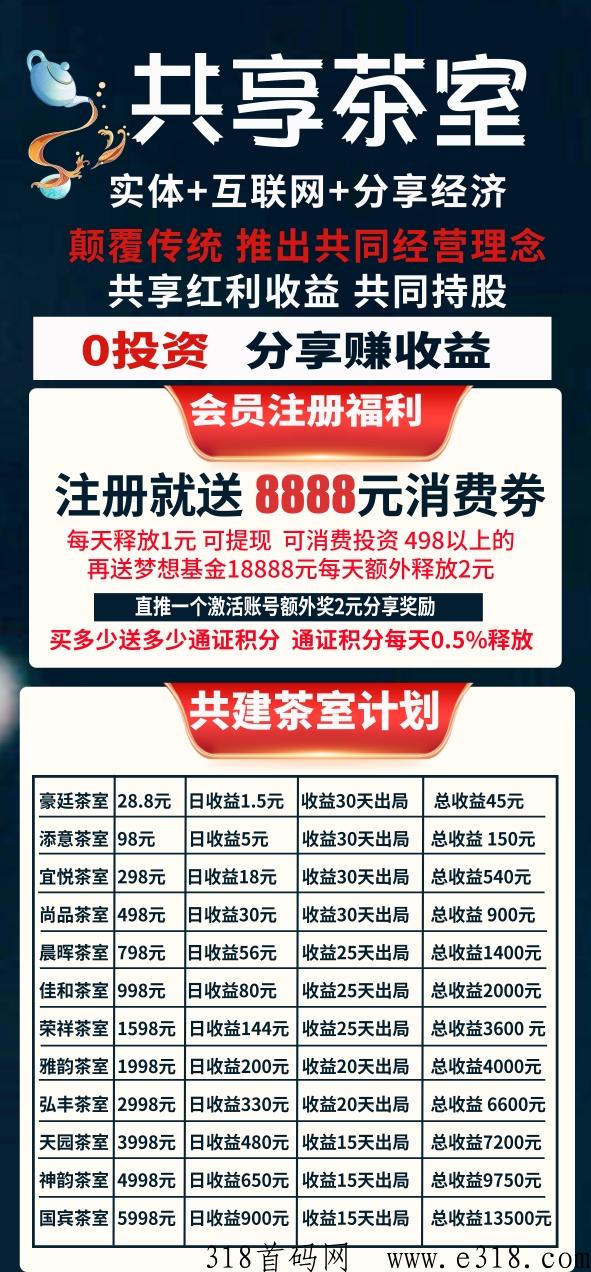 共享茶室，刚刚上线