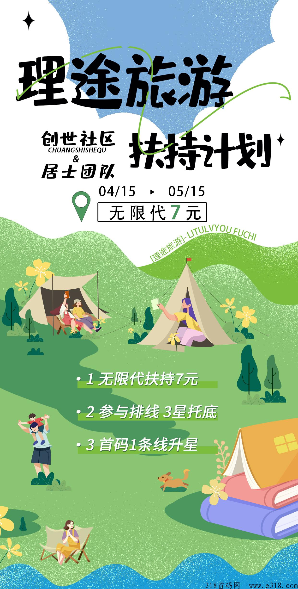 理途旅游，首码卷轴，已获天使轮融资，代扶持7，即将震撼上线！
