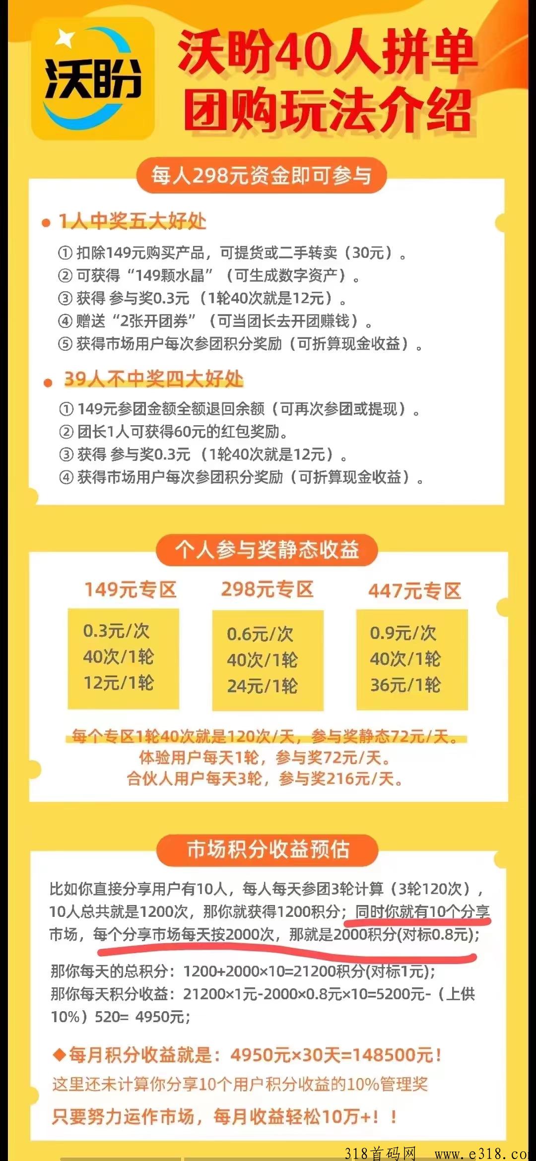 沃盼收码刚出，拼拼有礼模式，动态加，模式暴力，对接各大团队长