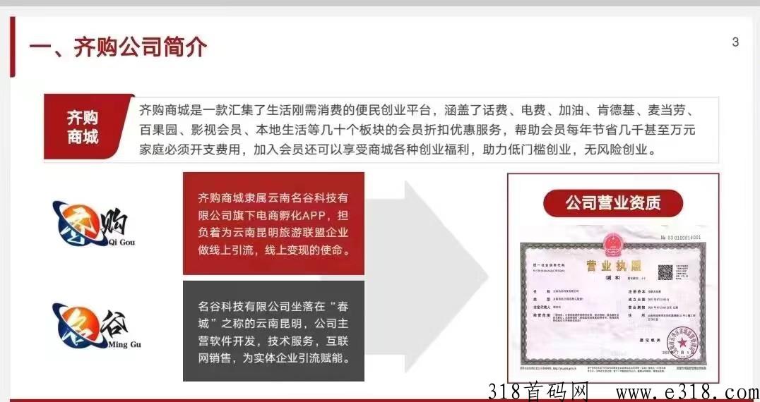 【齐购商城】首码占位，直推越多越好团队裂变快