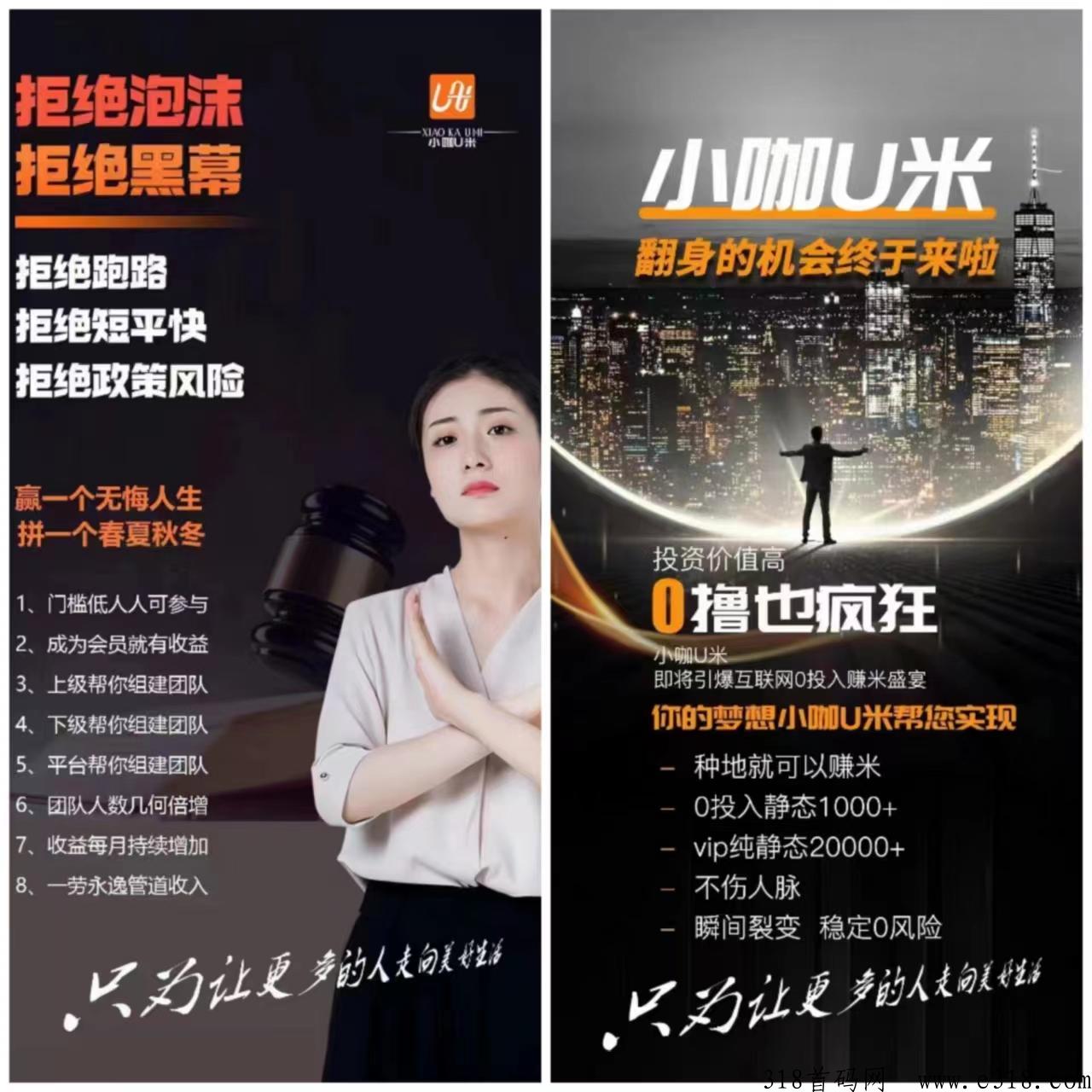 小咖u米首码项目！注册一会滑轮几十人！坐等滑轮奖励即可！