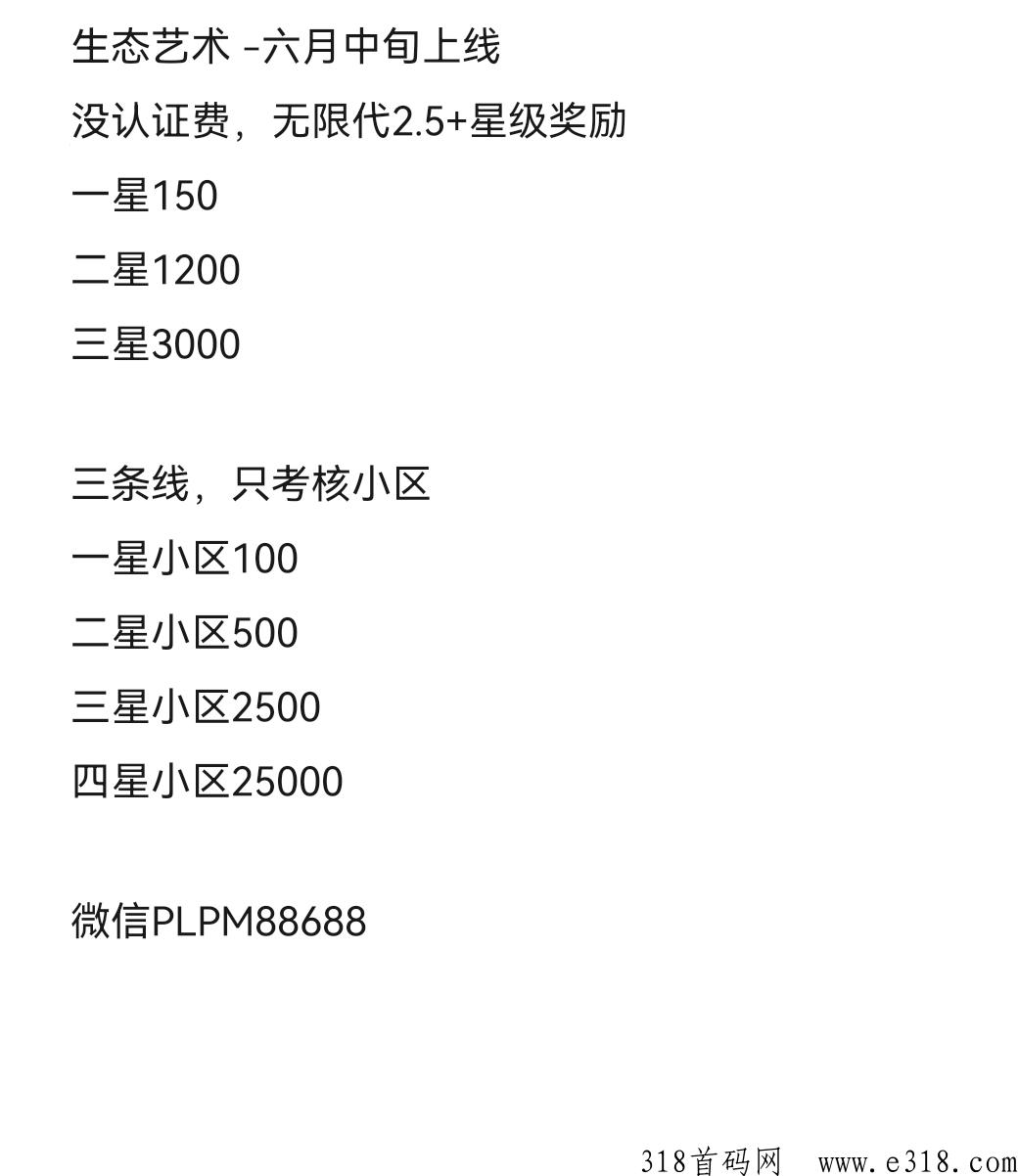 生态艺术（卷轴项目），稳定扶持！需少量持包，上星只考核小区数据！