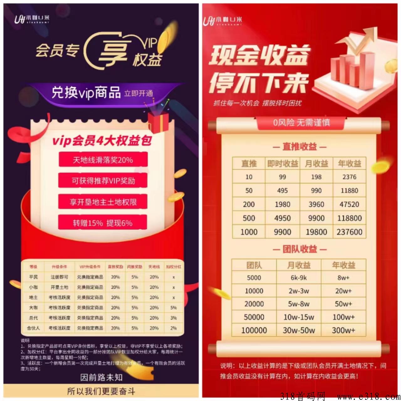小咖u米！年度最强项目！前期开地费点事