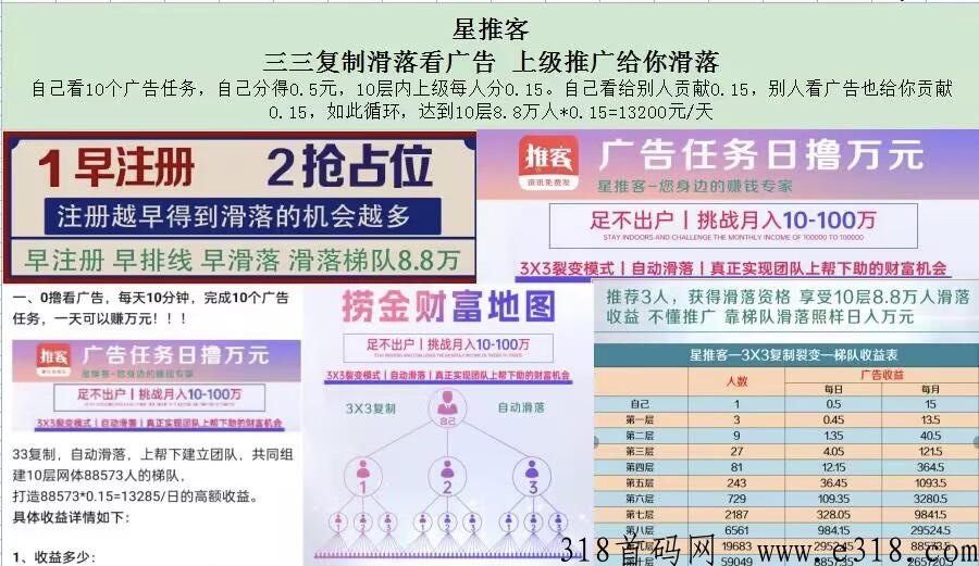 星推客看广告，每天帮刷多个微信可多号